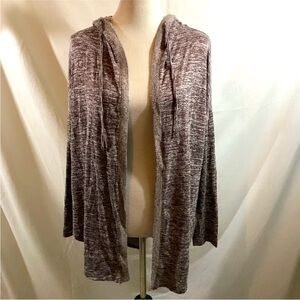 Sonoma burgundy heathered open front with hood EUC Size XL